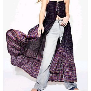 Free People Plaid City Maxi Top
